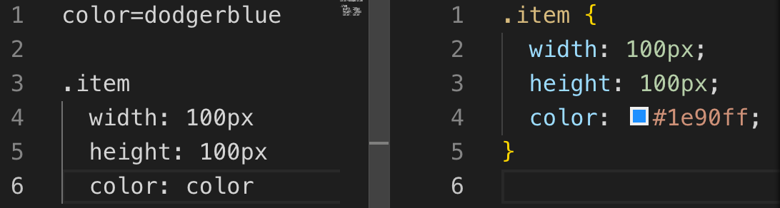 图 4. Stylus 定义变量示例