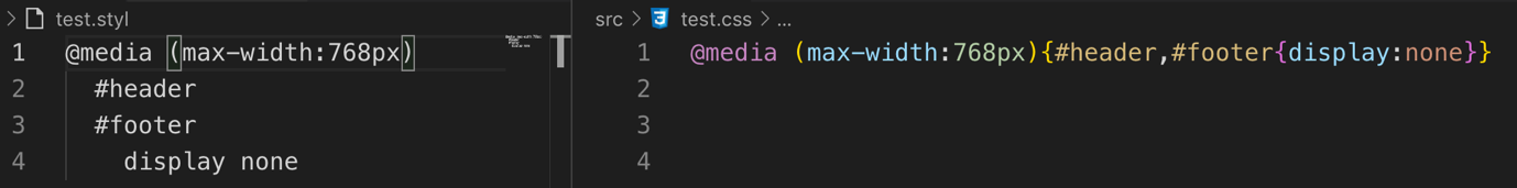 图 15. Stylus 媒体查询示例