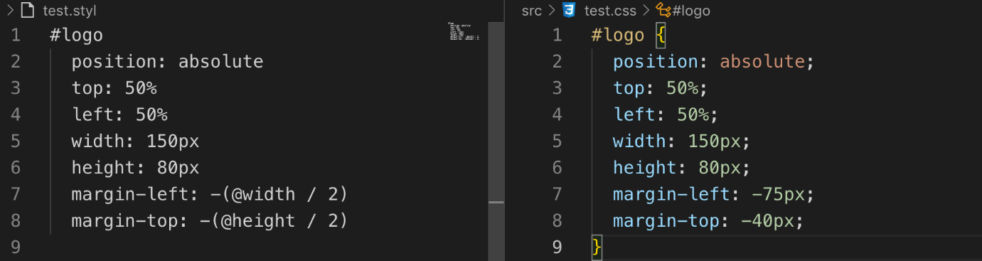 图 6. Stylus 定义属性值示例