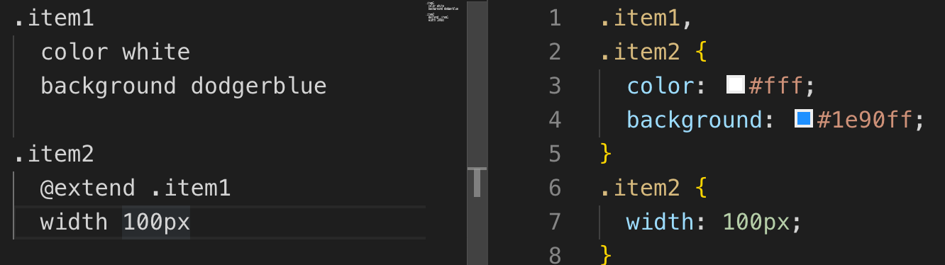图 12. Stylus 继承示例