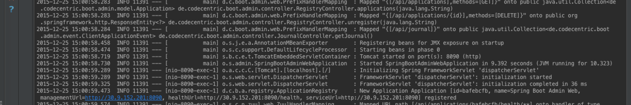 spring-boot-admin应用启动日志