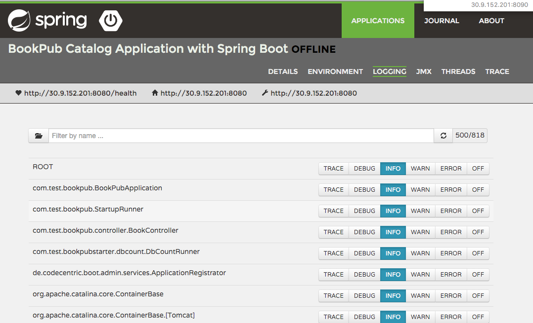 通过Spring Boot Admin修改日志级别